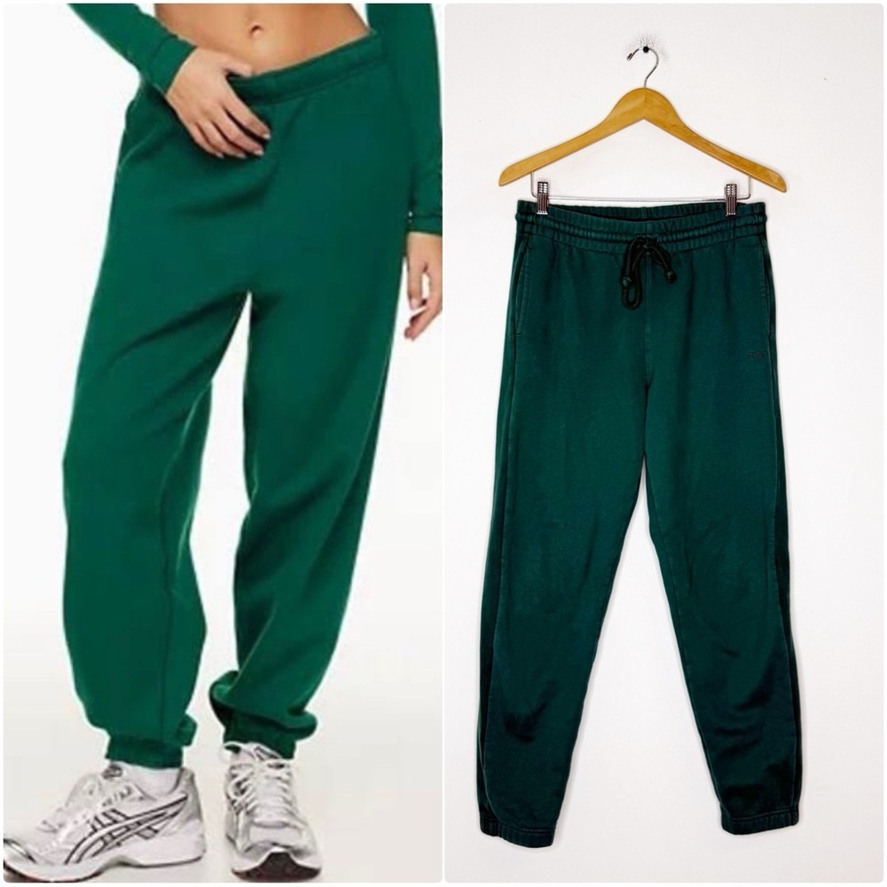 Aritzia TNA Sweatfleece Cozy Boyfriend Sweatpants Green Medium